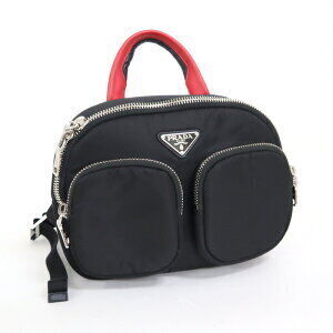 PRADA Backpack Nylon Leather Black